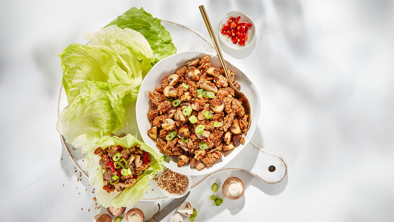 Mushroom and Pork San Choy Bow