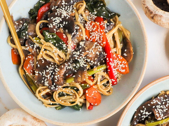 Teriyaki Mushroom Veggie Noodles