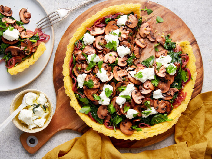 Baked polenta tart