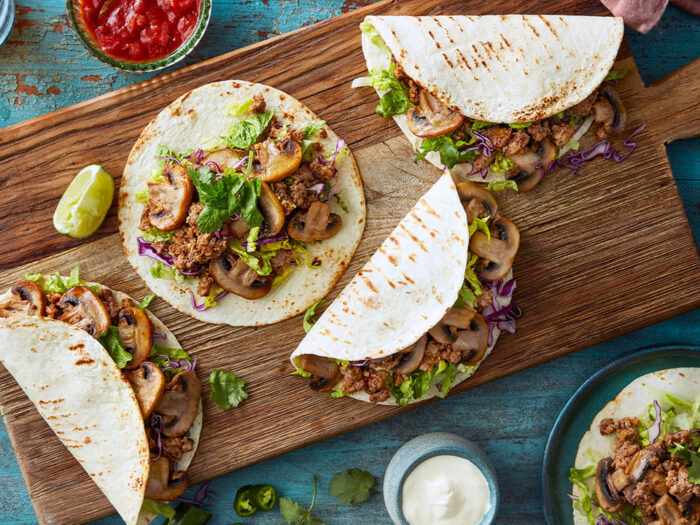 Mushroom and beef taco