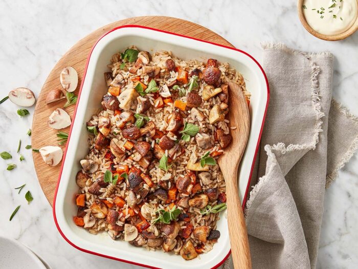 Baked mushroom Sweet Potato rice