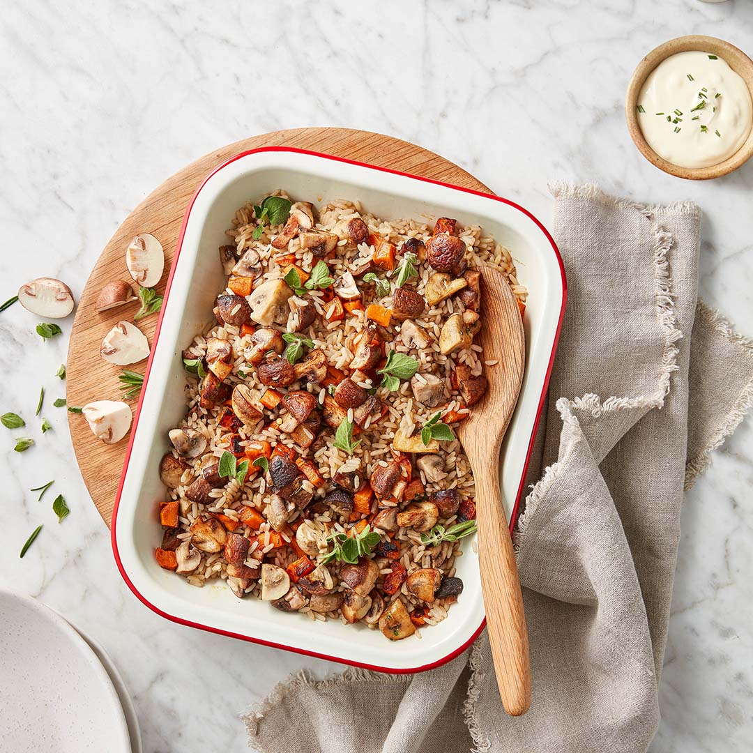 Baked mushroom Sweet Potato rice