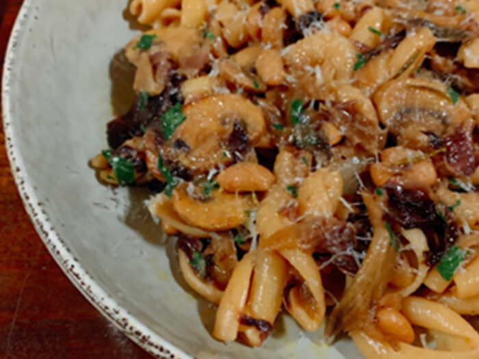 Cavatelli with Braised Mushrooms, Beans and Radicchio