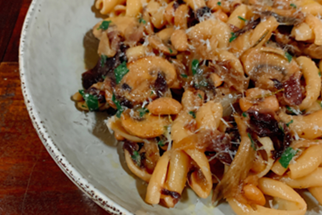 Cavatelli with Braised Mushrooms, Beans and Radicchio