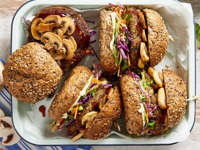 Korean-style mushroom burger