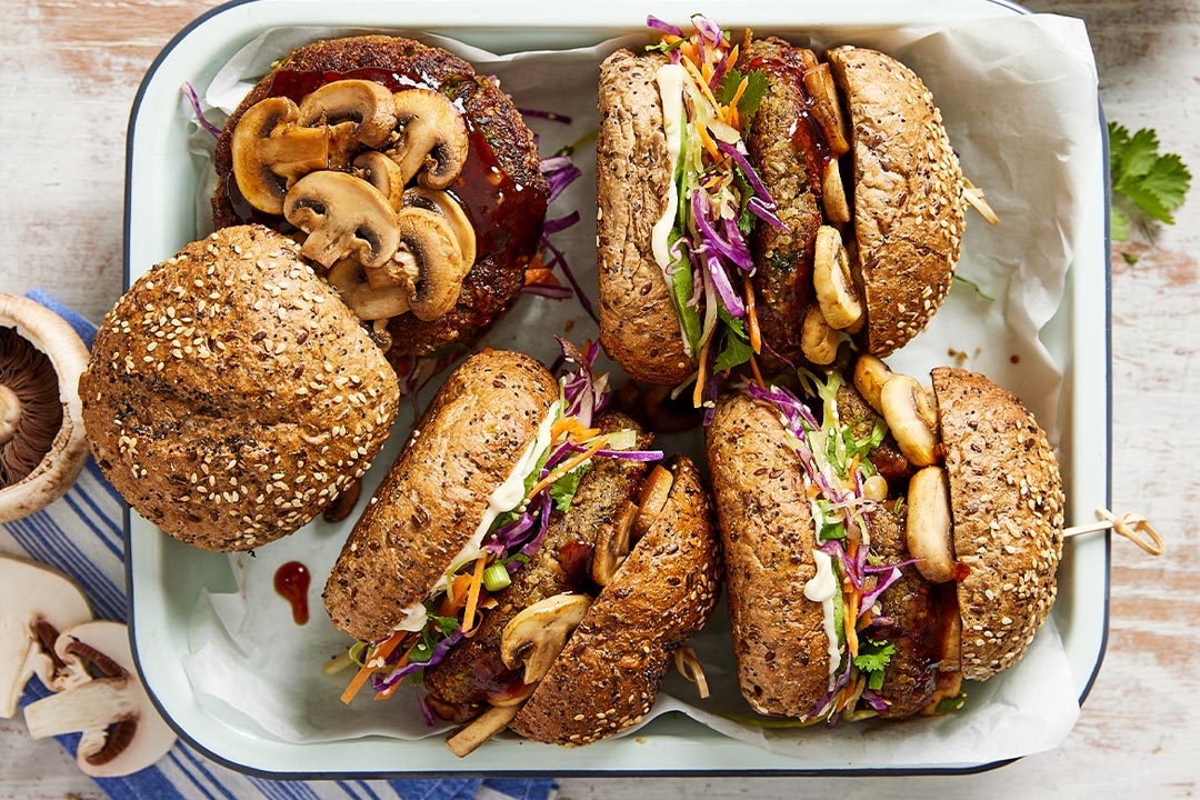 Korean-style mushroom burger