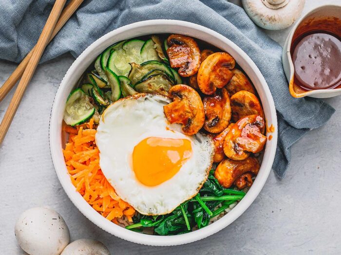 Mushroom Rice Bibimbap Bowls