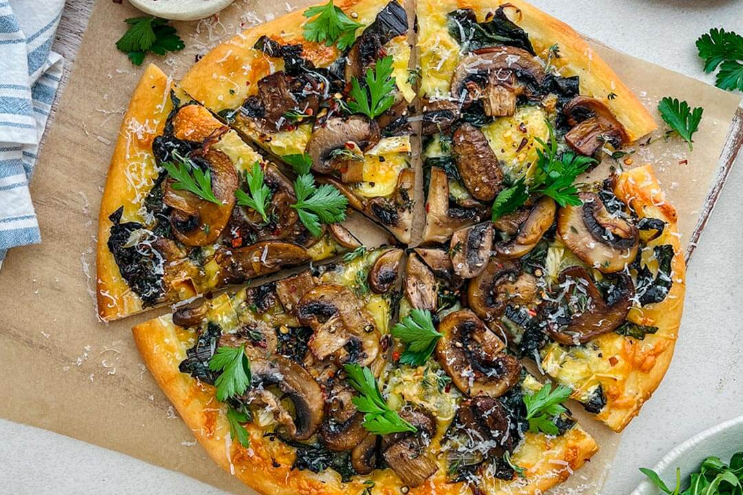 Mushroom, Brie, Garlic & Thyme Pizza