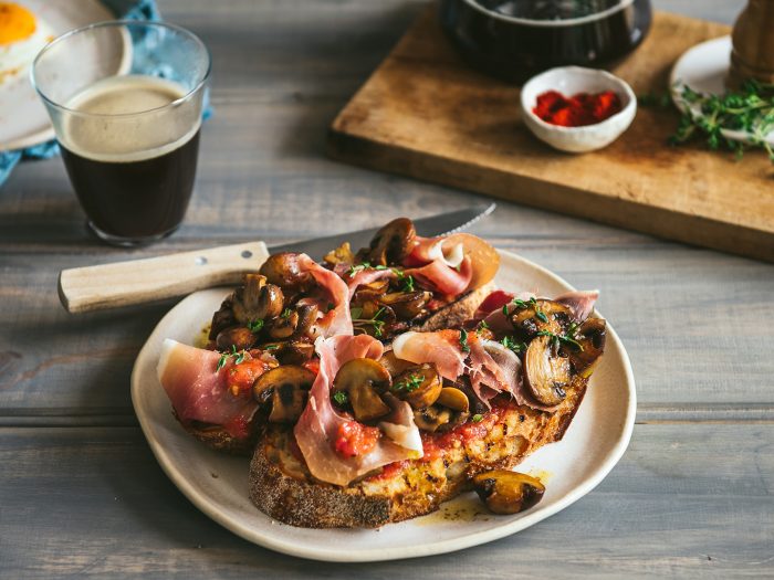 Mushrooms on Sourdough, Spanish Style