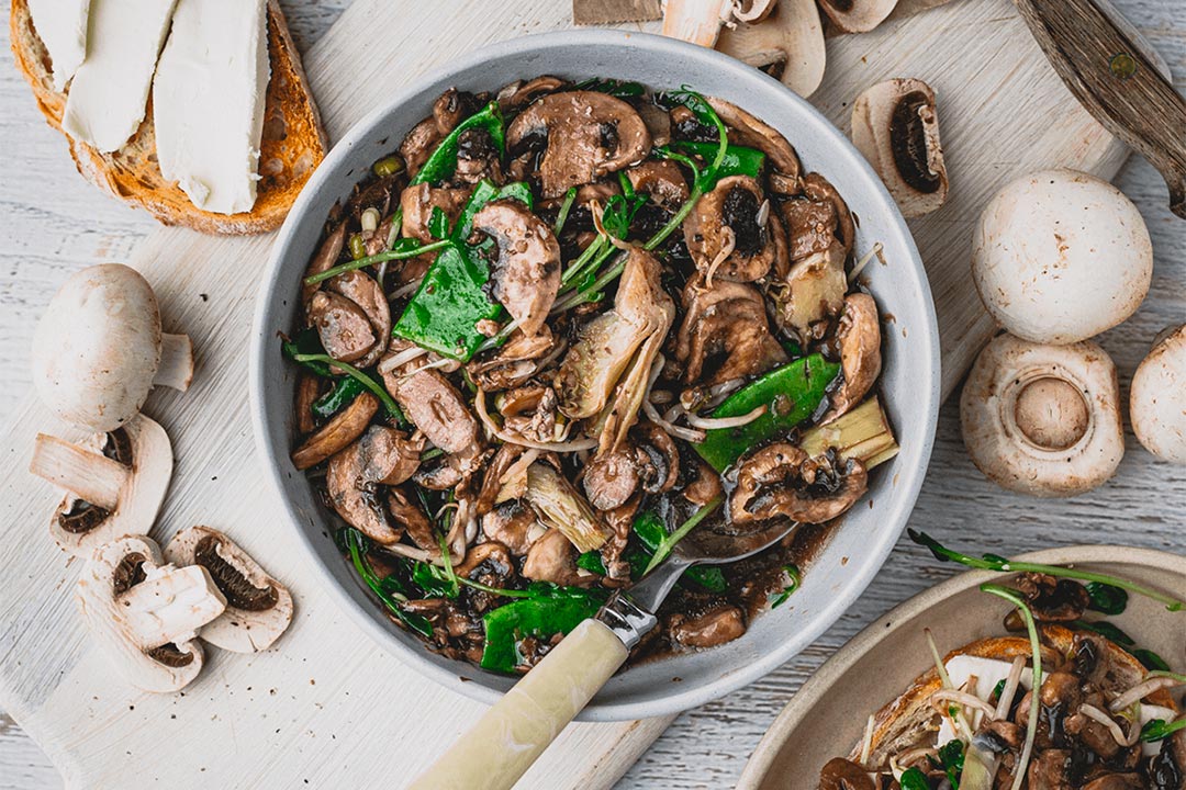 Raw mushroom salad