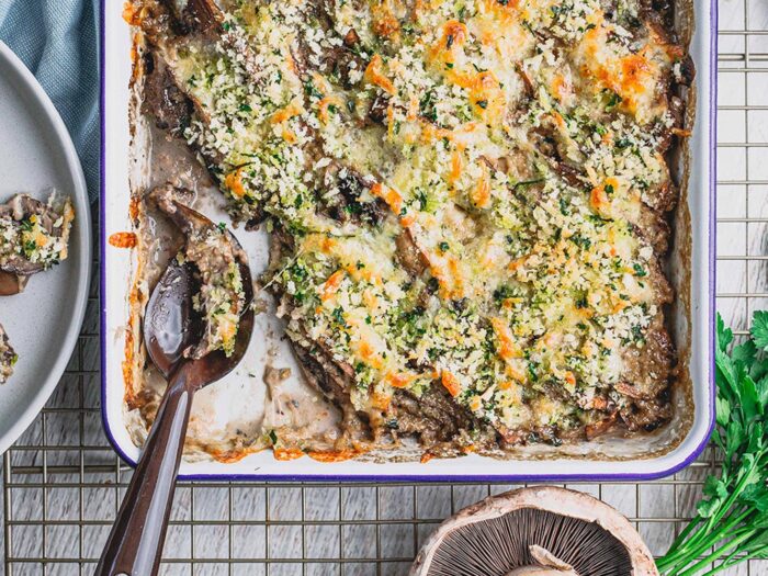 Scalloped mushroom bake