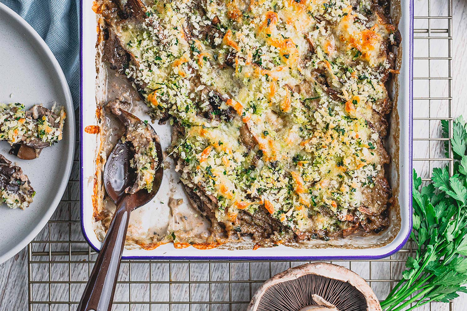 Scalloped mushroom bake