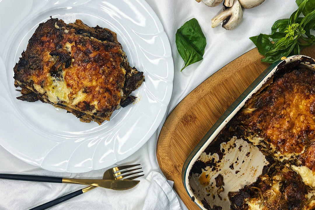 Three Cheese Mushroom Lasagne